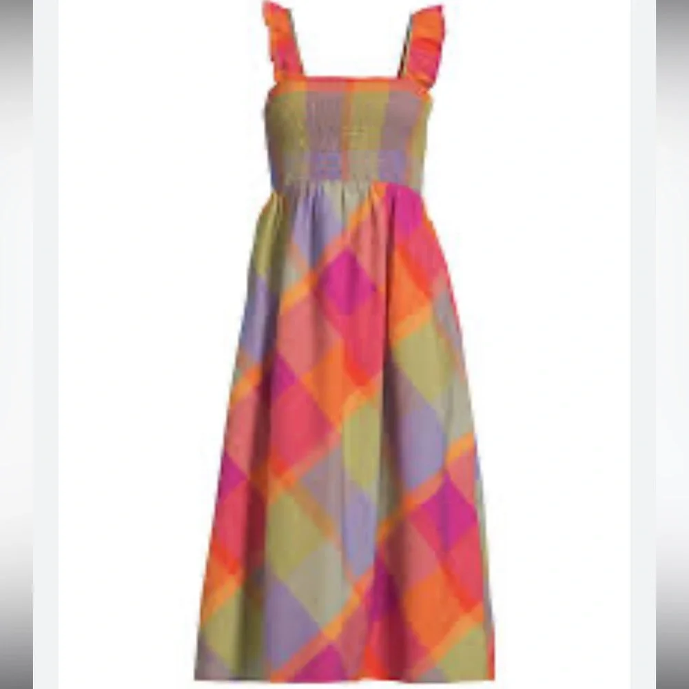 New w/o tags Time and Tru Smocked Midi Dress - Picture 2 of 10